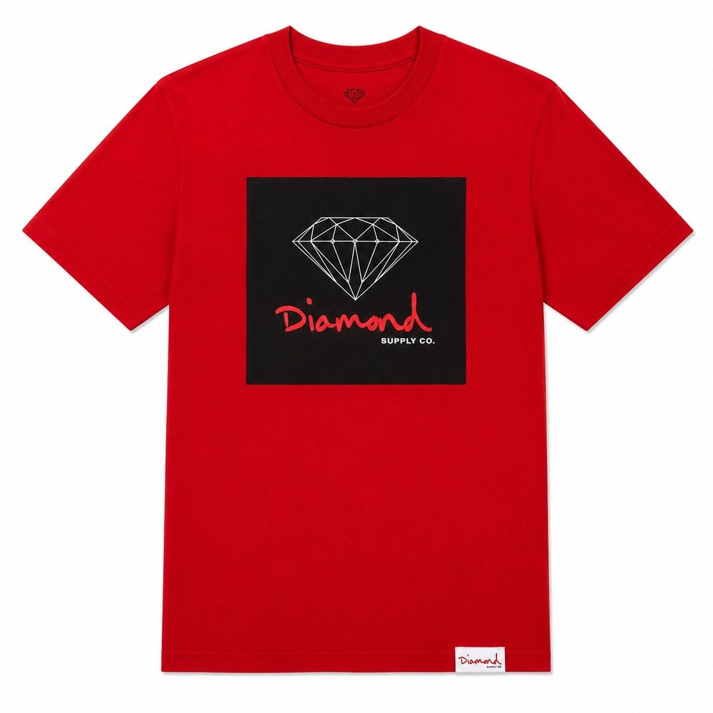 Diamond Supply Co Red Graphic Logo T Shirt Men's Medium Skate Streetwear